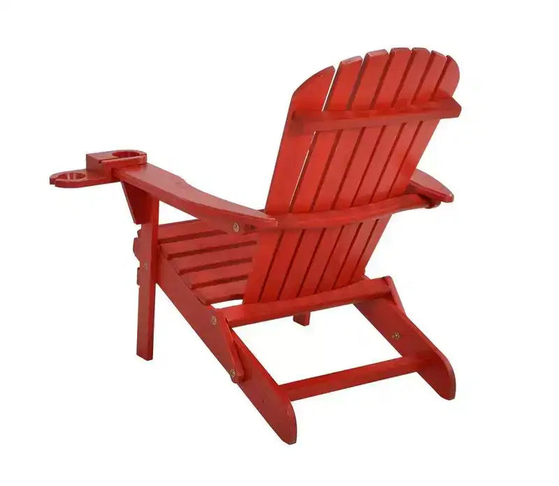 Set Bistrò Jiallo con Sedia Adirondack Pieghevole con portabicchieri e Pouf