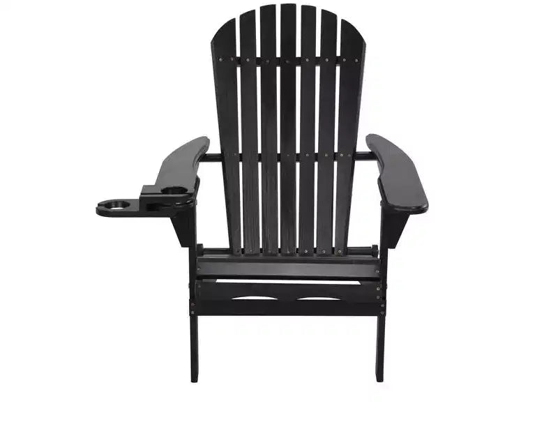 Set Bistrò Pieghevole Jiallo Adirondack con Porta Bicchiere, 2 Sedie Pieghevoli Adirondack con porta bicchieri e 1 Tavolino