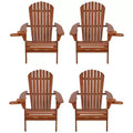 Jiallo Foldable Adirondack Chair with cup holder set of 4