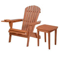 Jiallo Foldable Adirondack Chair with cup holder with End Table