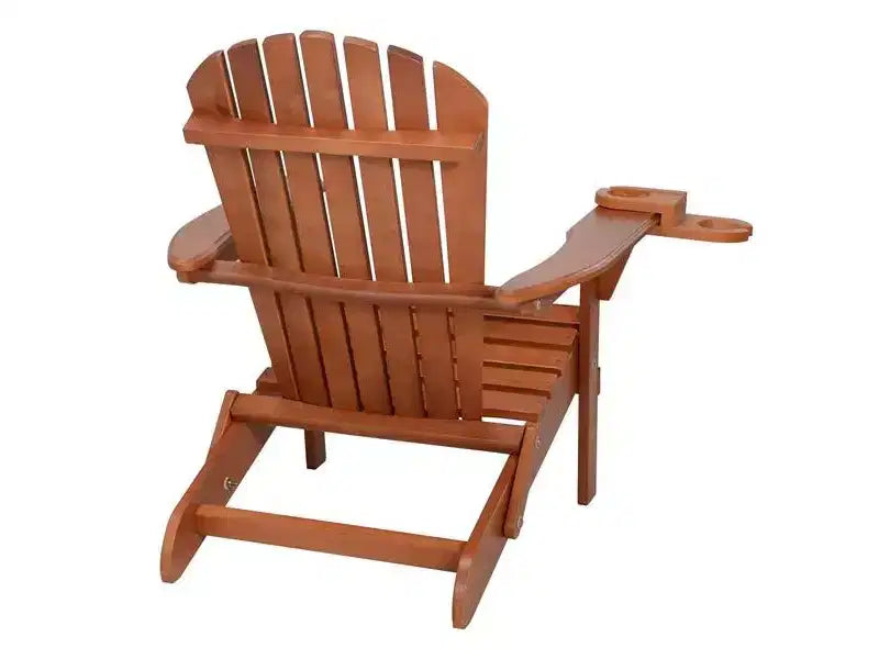 Sedia Adirondack Pieghevole Jiallo con portabicchieri e Tavolino Laterale