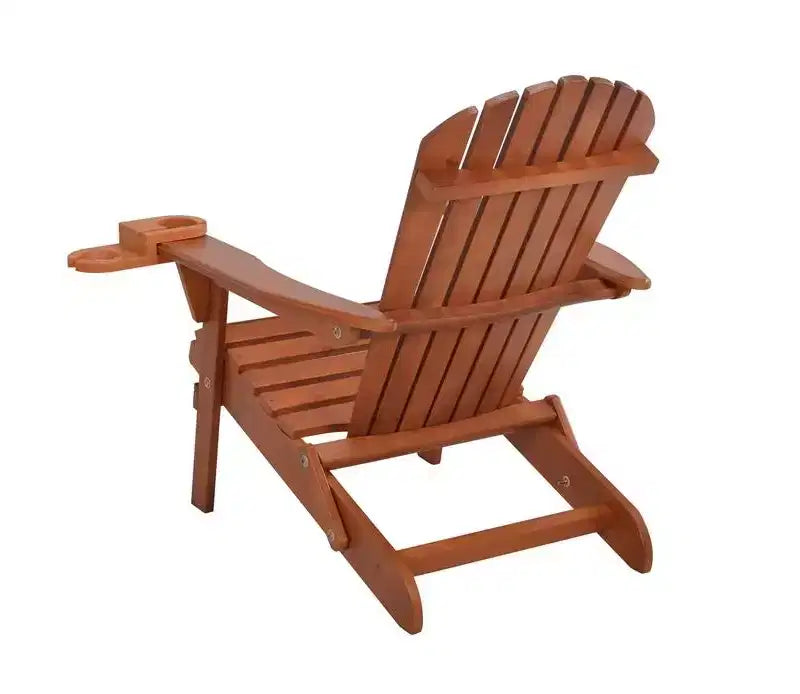 Sedia Adirondack Pieghevole Jiallo con portabicchieri e Tavolino Laterale