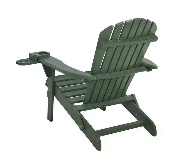 Set conversazione Jiallo di sedie Adirondack pieghevoli con portabicchieri, 2 sedie Adirondack pieghevoli con portabicchieri con pouf e 1 tavolino