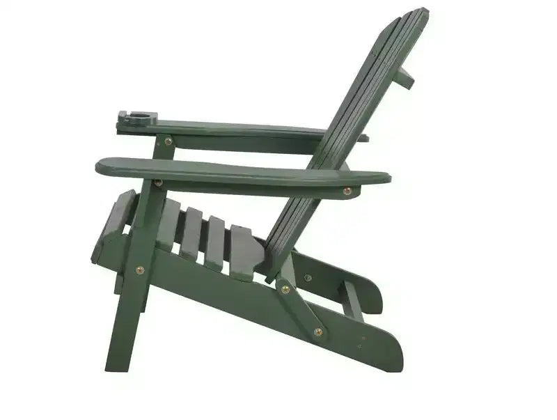 Set conversazione Jiallo di sedie Adirondack pieghevoli con portabicchieri, 2 sedie Adirondack pieghevoli con portabicchieri con pouf e 1 tavolino
