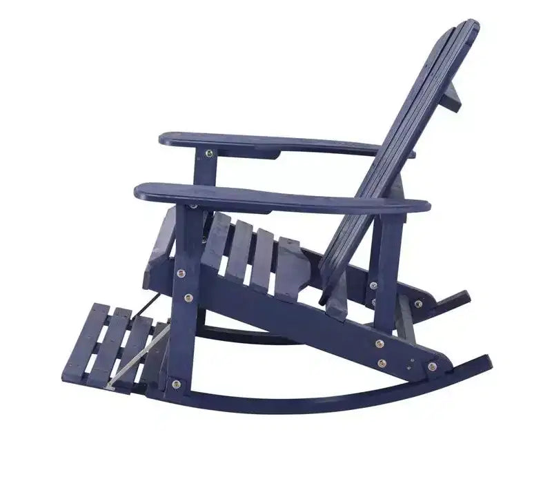 Chaise berçante Adirondack Jiallo Zero Gravity Collection Bleu Marine avec repose-pieds intégré