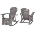 Jiallo Zero Gravity Collection Dark Gray Adirondack Rocking Chair with Built-in Footrest - Set of 2 Rocking Chairs