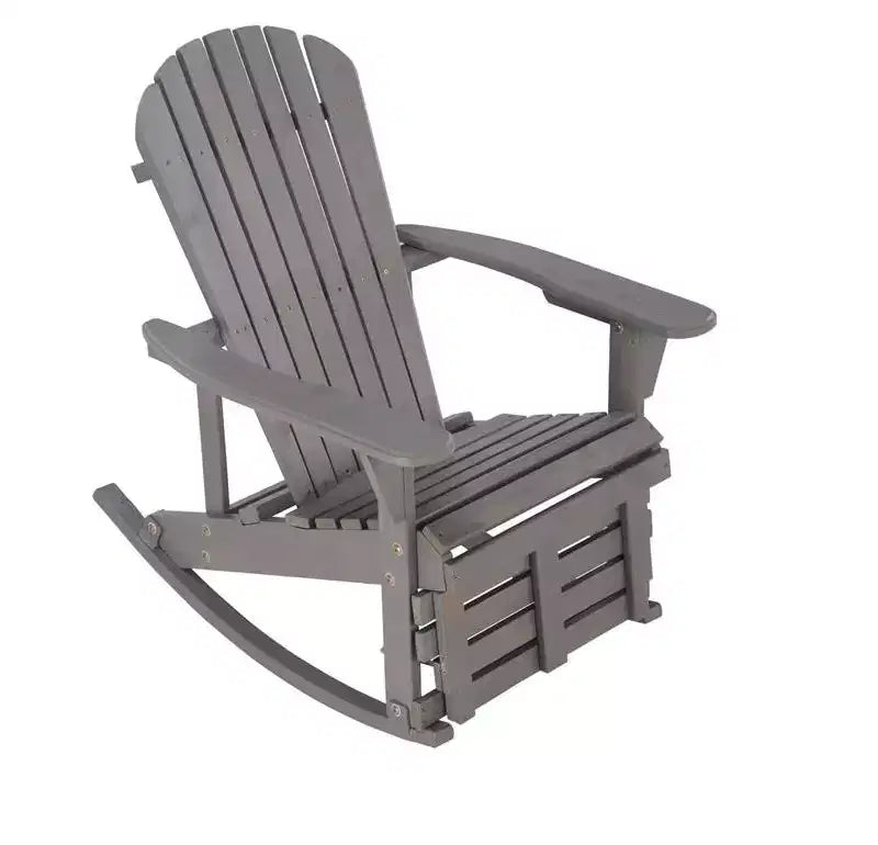 Jiallo Zero Gravity Collection Sedia a dondolo Adirondack grigio scuro con poggiapiedi integrato - Set di 2 sedie a dondolo