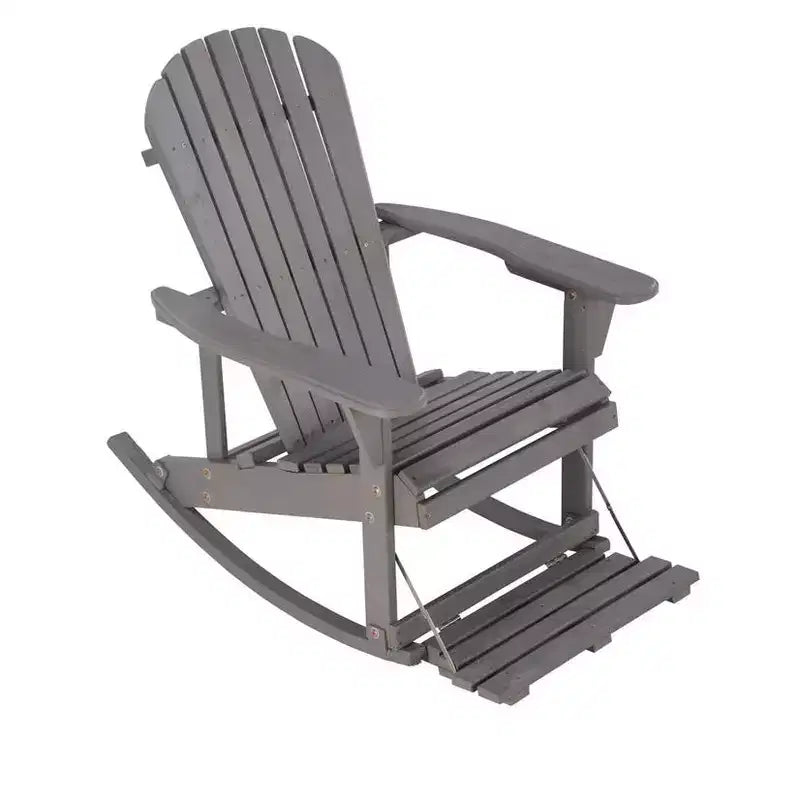 Jiallo Zero Gravity Collection Sedia a dondolo Adirondack grigio scuro con poggiapiedi integrato - Set di 2 sedie a dondolo