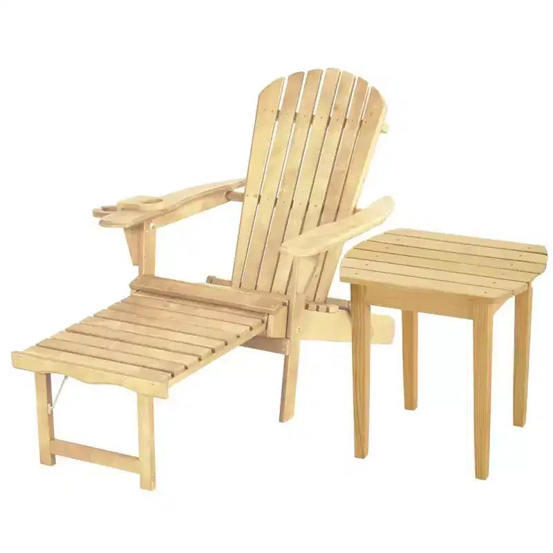 Jiallo Oceanic Collection Sedia a Sdraio Adirondack Pieghevole, porta bicchiere e bevande, poggiapiedi integrato
