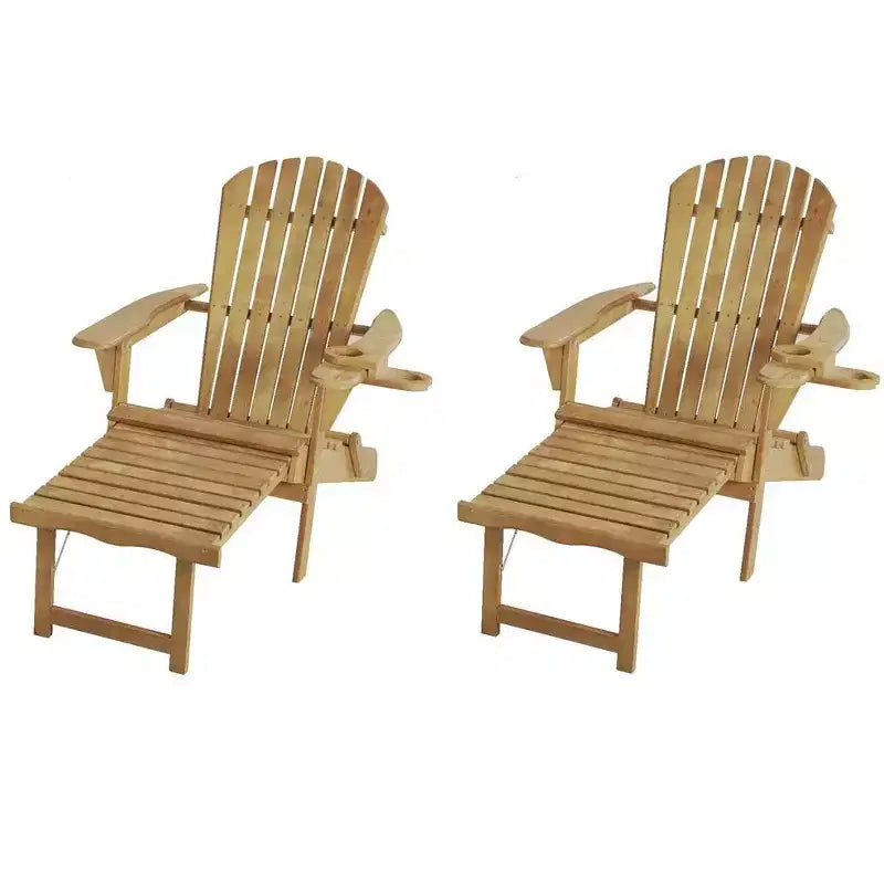 Jiallo Oceanic Collection Sedia a Sdraio Adirondack Pieghevole, porta bicchiere e bevande, poggiapiedi integrato