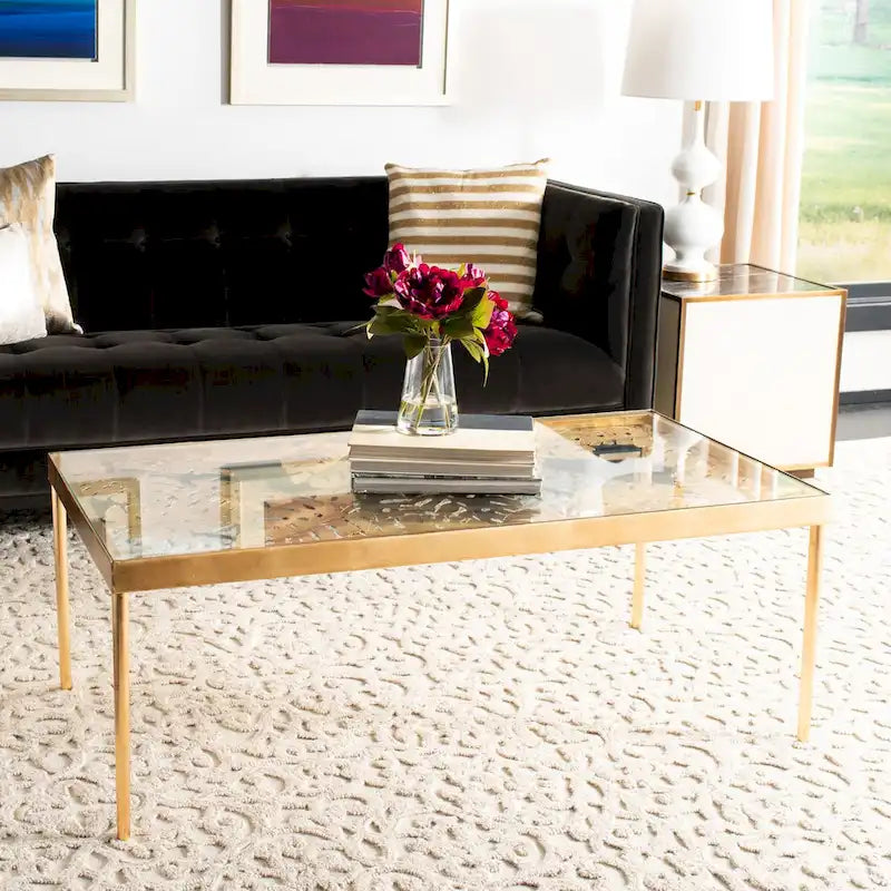 SAFAVIEH Rianda Palm Leaf Coffee Table - 24 x 47.5 x 18 - 24Wx48Dx18H