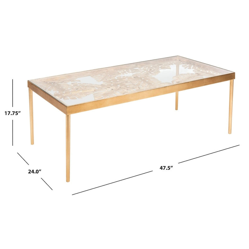 SAFAVIEH Tavolino da caffè Rianda Palm Leaf - 24 x 47.5 x 18 - 24Px48Lx18A