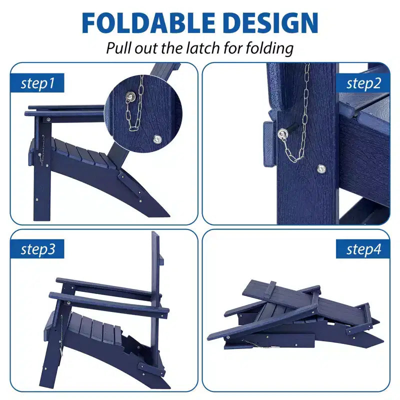 GARPROVM Sedia Adirondack Pieghevole in HDPE Aggiornata, Resistente alle Intemperie, per Esterni
