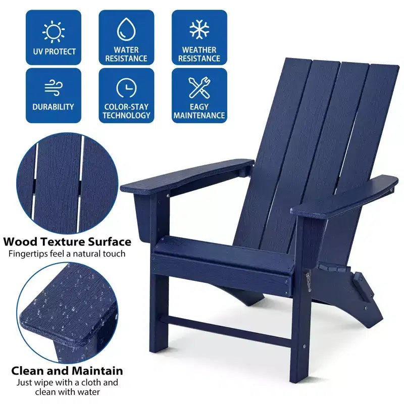 GARPROVM Sedia Adirondack Pieghevole in HDPE Aggiornata, Resistente alle Intemperie, per Esterni