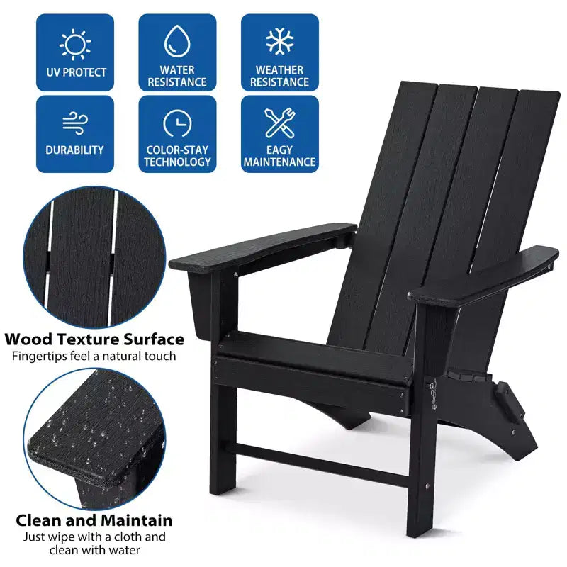 GARPROVM Sedia Adirondack Pieghevole in HDPE Aggiornata, Resistente alle Intemperie, per Esterni