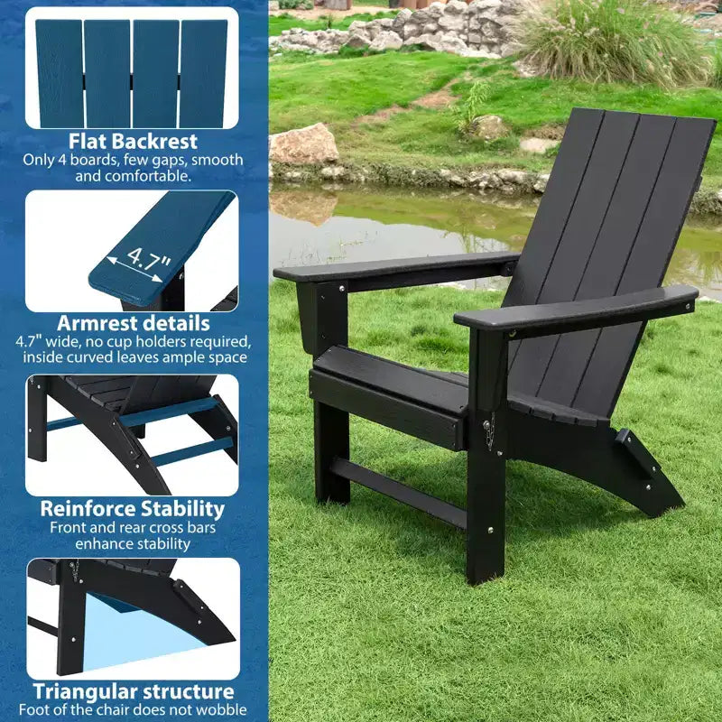 GARPROVM Sedia Adirondack Pieghevole in HDPE Aggiornata, Resistente alle Intemperie, per Esterni