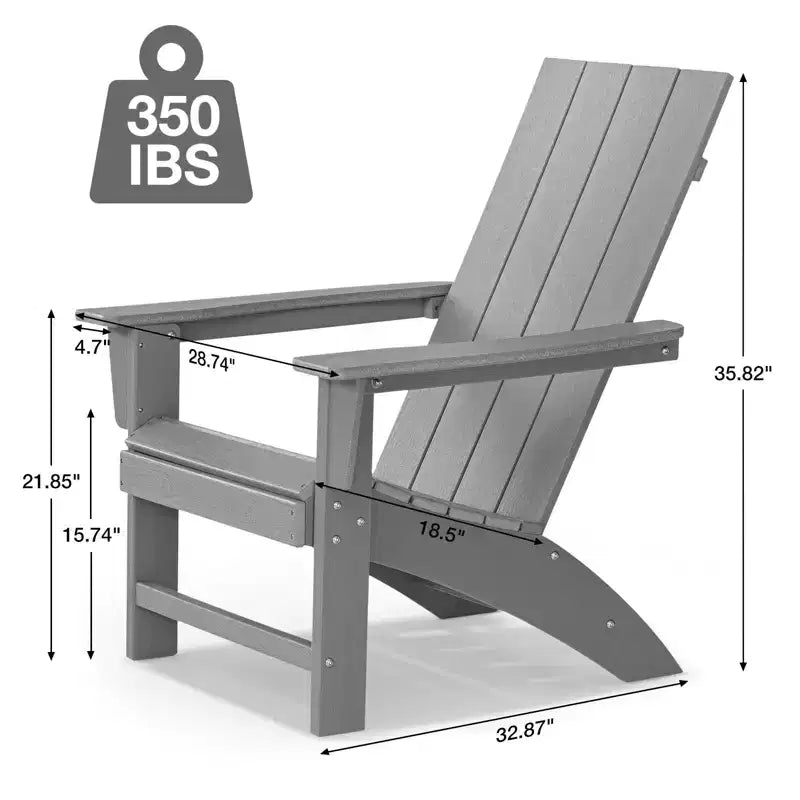 GARPROVM Sedia Adirondack Accogliente in HDPE, Resistente alle Intemperie, per Patio Esterno