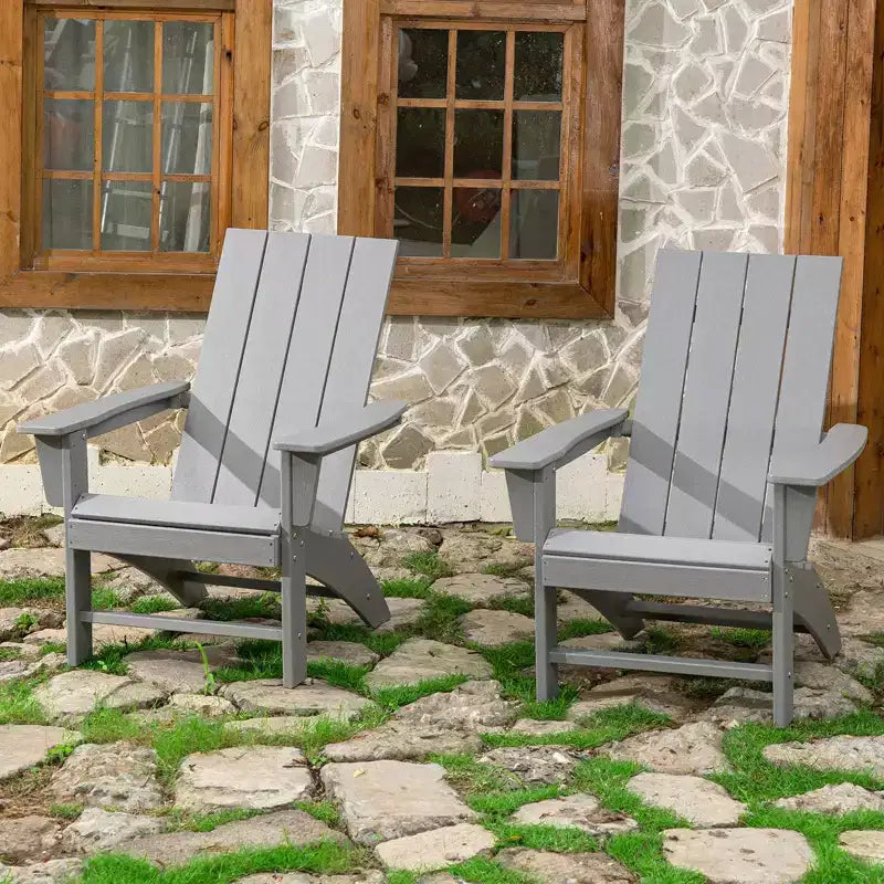 GARPROVM Sedia Adirondack Accogliente in HDPE, Resistente alle Intemperie, per Patio Esterno