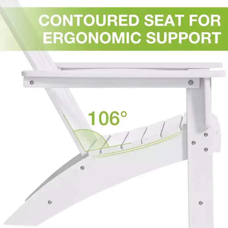 GARPROVM 2 chaises Adirondack avec table d'appoint, en PEHD, résistantes aux intempéries, mobilier de patio extérieur