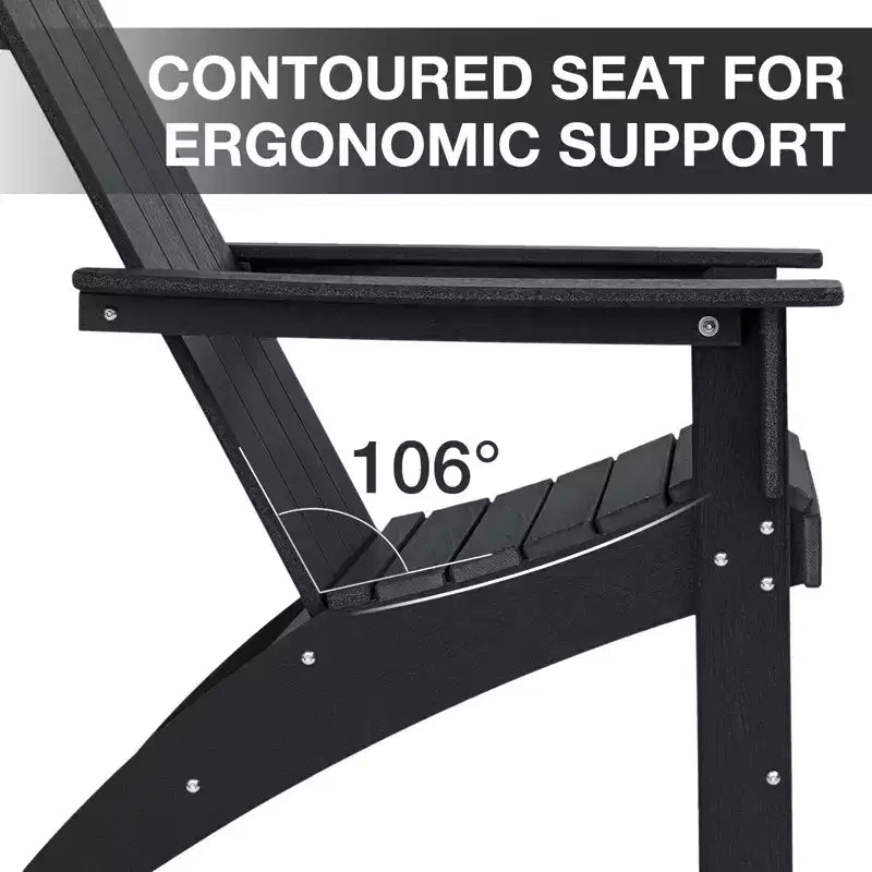 GARPROVM 2 chaises Adirondack avec table d'appoint, en PEHD, résistantes aux intempéries, mobilier de patio extérieur