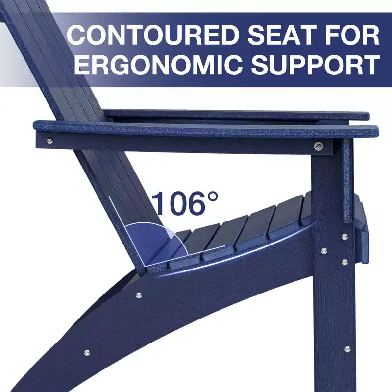 GARPROVM 2 chaises Adirondack avec table d'appoint, en PEHD, résistantes aux intempéries, mobilier de patio extérieur