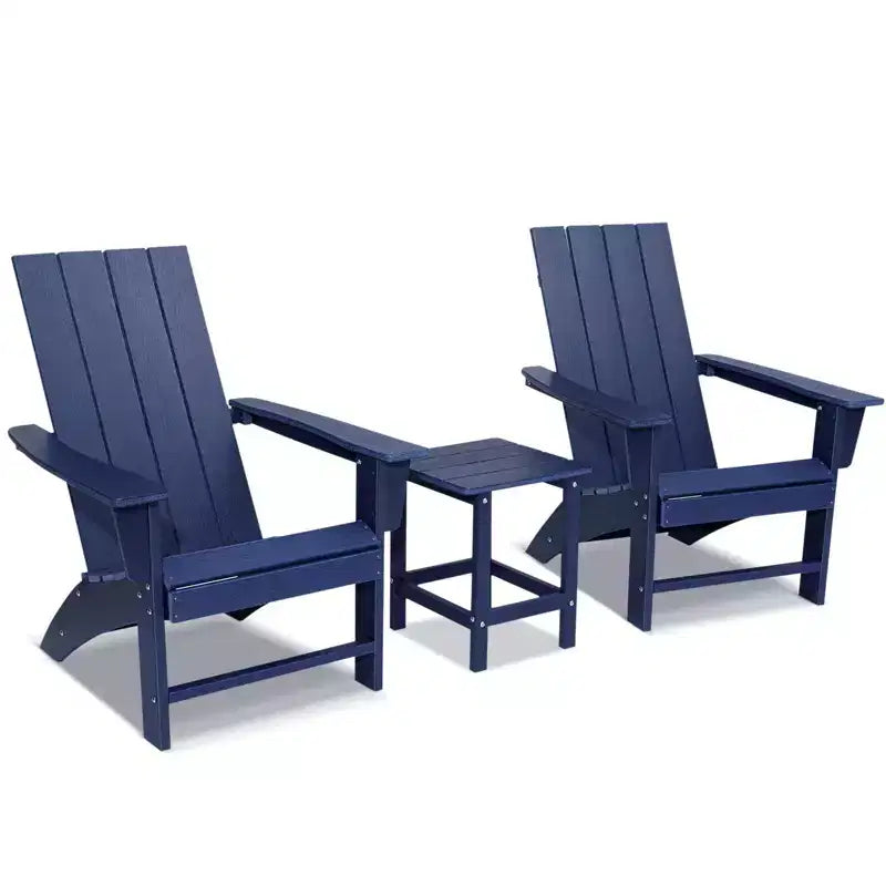 GARPROVM 2 chaises Adirondack avec table d'appoint, en PEHD, résistantes aux intempéries, mobilier de patio extérieur