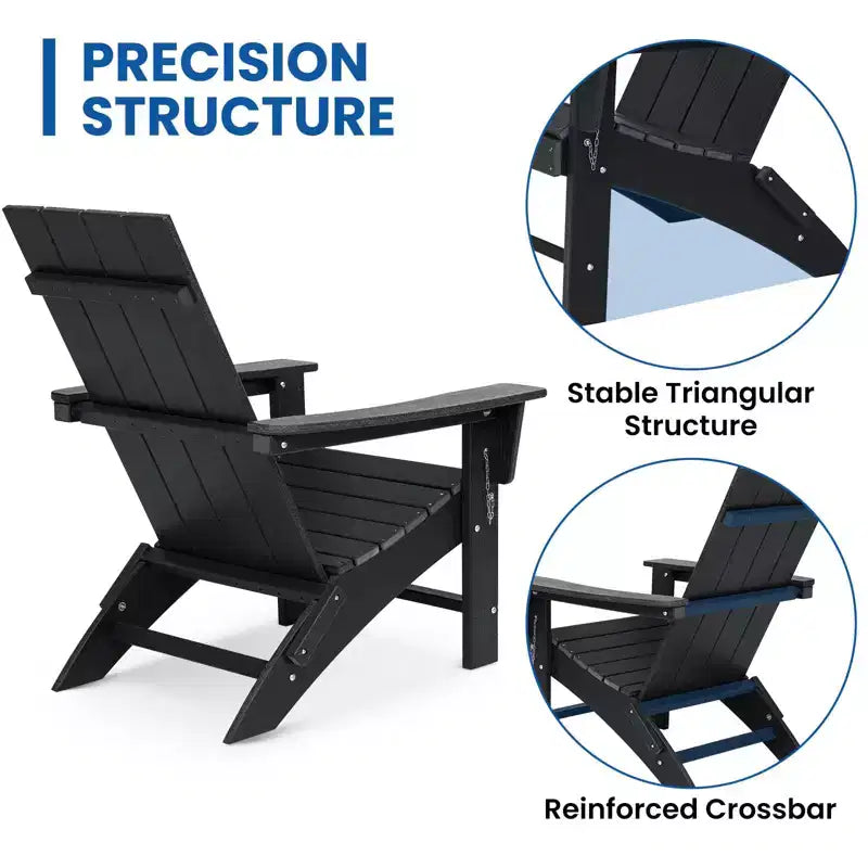 Sedia Adirondack Pieghevole GARPROVM in HDPE Migliorato con Poggiapiedi, Resistente alle Intemperie per Esterni