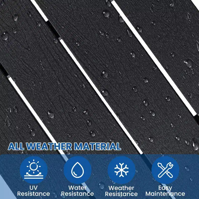 Sedia Adirondack Pieghevole GARPROVM in HDPE Migliorato con Poggiapiedi, Resistente alle Intemperie per Esterni