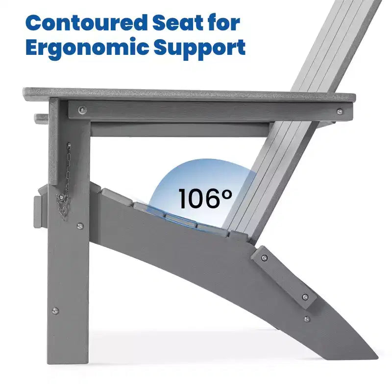 GARPROVM 2 Chaises Adirondack Pliantes Améliorées en PEHD avec Table d'appoint Résistantes aux Intempéries Pour l'Extérieur
