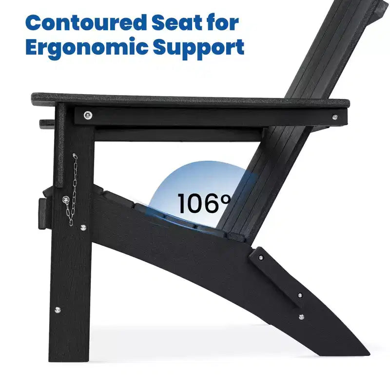 GARPROVM 2 Chaises Adirondack Pliantes Améliorées en PEHD avec Table d'appoint Résistantes aux Intempéries Pour l'Extérieur