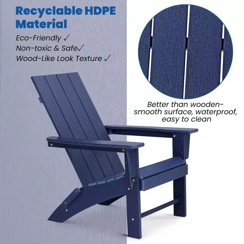 GARPROVM 2 Chaises Adirondack Pliantes Améliorées en PEHD avec Table d'appoint Résistantes aux Intempéries Pour l'Extérieur