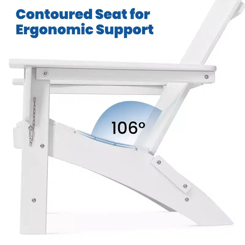 GARPROVM 2 Chaises Adirondack Pliantes Améliorées en PEHD avec Table d'appoint Résistantes aux Intempéries Pour l'Extérieur