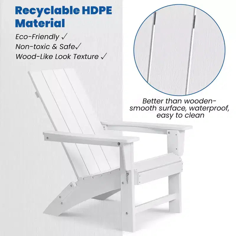 GARPROVM 2 Chaises Adirondack Pliantes Améliorées en PEHD avec Table d'appoint Résistantes aux Intempéries Pour l'Extérieur