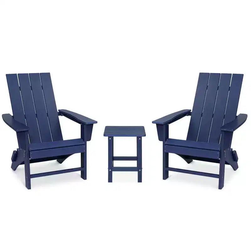 GARPROVM 2 Chaises Adirondack Pliantes Améliorées en PEHD avec Table d'appoint Résistantes aux Intempéries Pour l'Extérieur