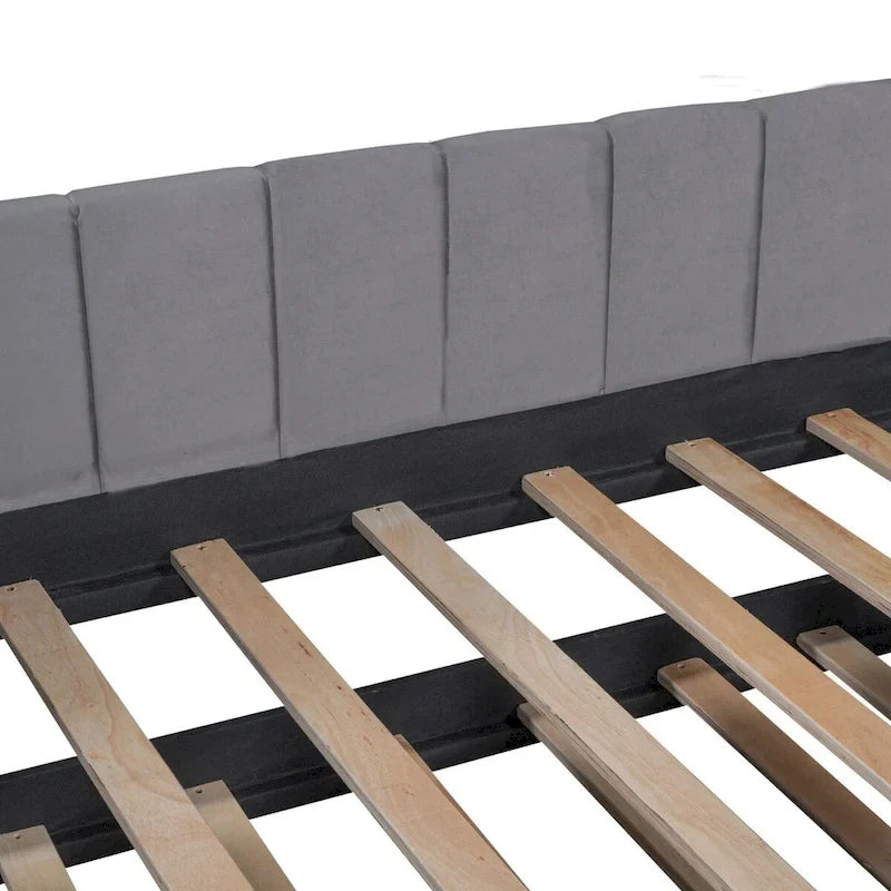 Letto Divano Imbottito per Materasso Singolo con Schienale Ergonomico e Letto Estraibile