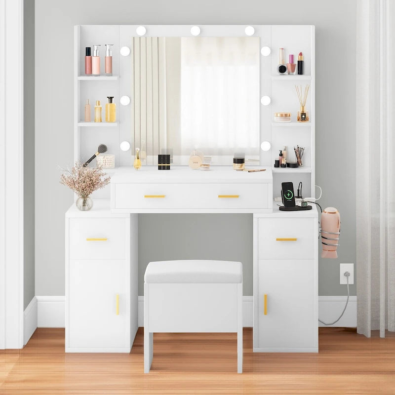 Toeletta Moasis con prese integrate e specchio illuminato - 140 A X 110 L X 40 P