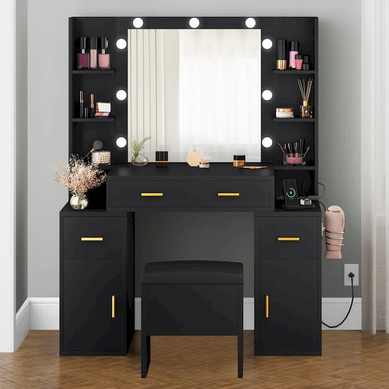 Toeletta Moasis con prese integrate e specchio illuminato - 140 A X 110 L X 40 P