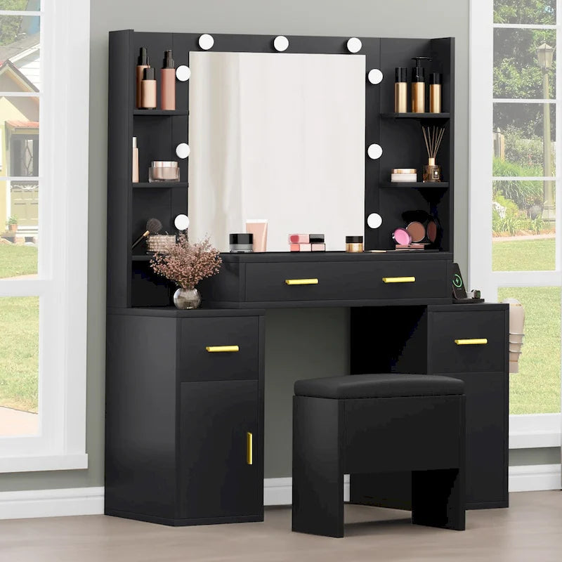 Toeletta Moasis con prese integrate e specchio illuminato - 140 A X 110 L X 40 P