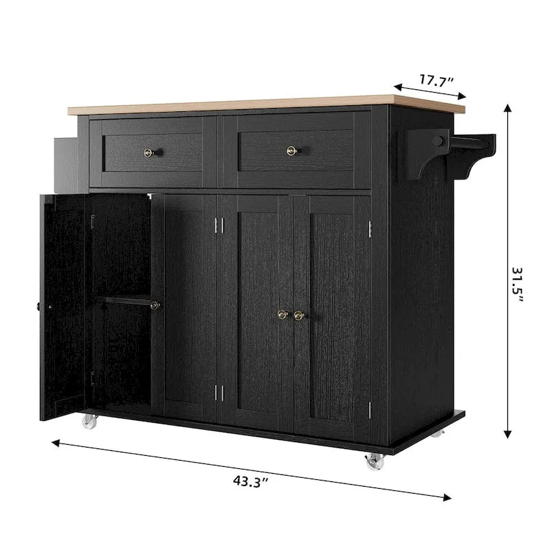 Carrello da cucina con isola e ruote