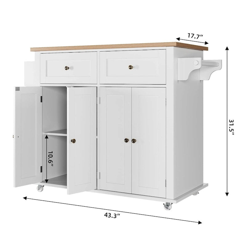 Carrello da cucina con isola e ruote
