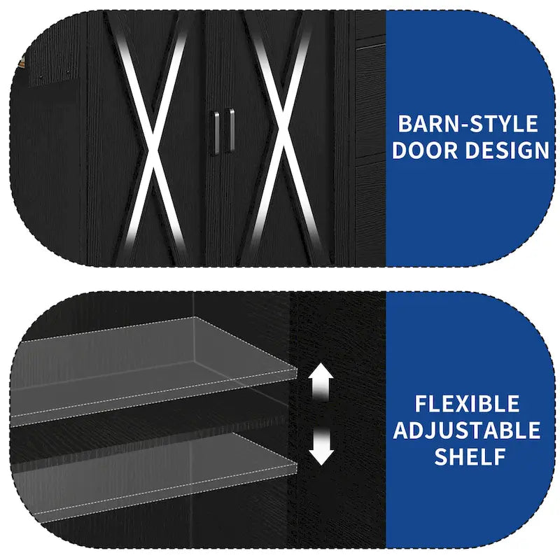 Moasis Grande Isola Cucina con Ruote, Scaffale per Forno a Microonde con Presa Elettrica, Luce LED e Scaffale Alto