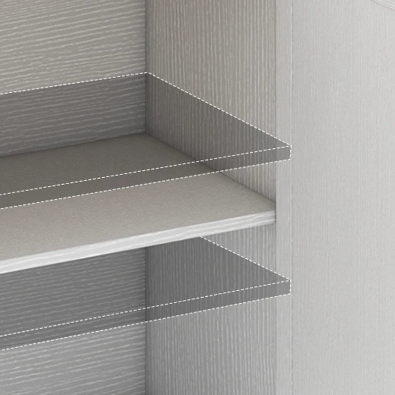 Moasis Grande Isola Cucina con Ruote, Scaffale per Forno a Microonde con Presa Elettrica, Luce LED e Scaffale Alto
