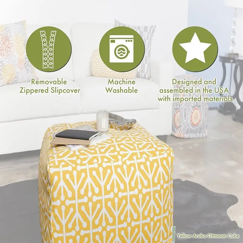 Majestic Home Goods Pouf Cubo Ottomano da Interno Ellie