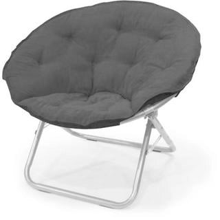 Sedia a piattino grande e contemporanea in microsuede viola/metallo