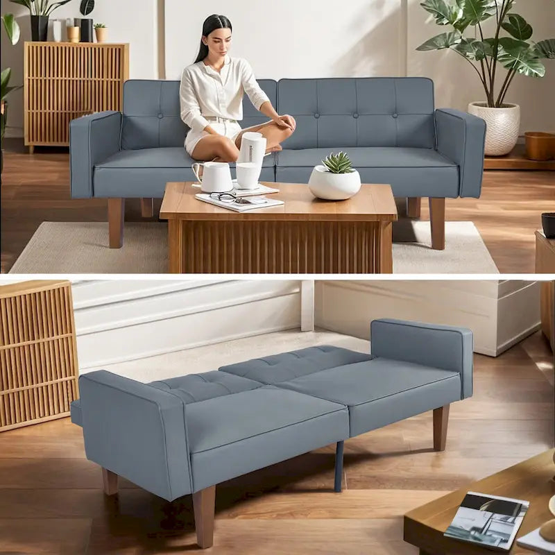 Divano letto Futon, Divano letto Futon convertibile, Divano letto a due posti, Divano letto per soggiorno, appartamento, ufficio