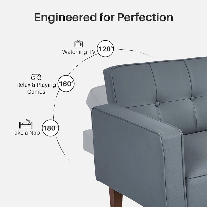 Divano letto Futon, Divano letto Futon convertibile, Divano letto a due posti, Divano letto per soggiorno, appartamento, ufficio