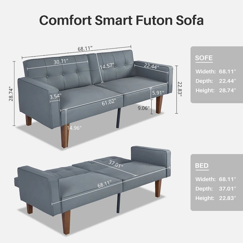 Divano letto Futon, Divano letto Futon convertibile, Divano letto a due posti, Divano letto per soggiorno, appartamento, ufficio