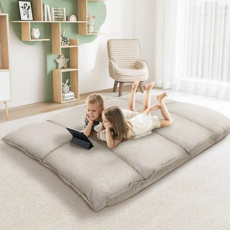 Divano Letto Moderno Pieghevole Beige per Bambini o Casa