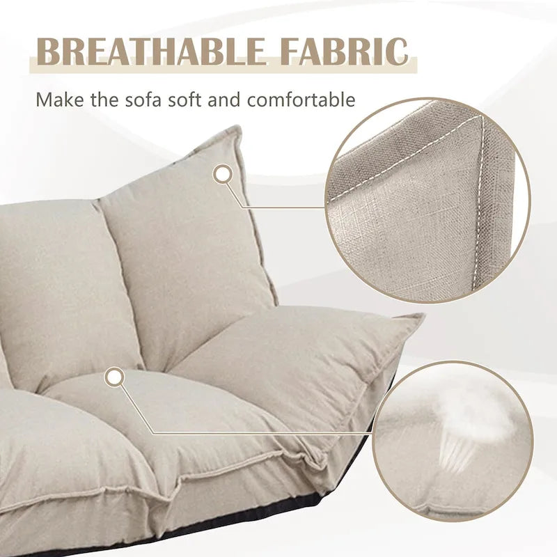 Divano Letto Moderno Pieghevole Beige per Bambini o Casa