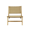 Poltrona lounge senza braccioli Hartley Mid-Century Modern in legno con erba marina intrecciata, naturale di JONATHAN Y